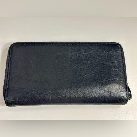 Yves Saint Laurent Embossed Leather Zip Around Wallet - Picture 10 of 10